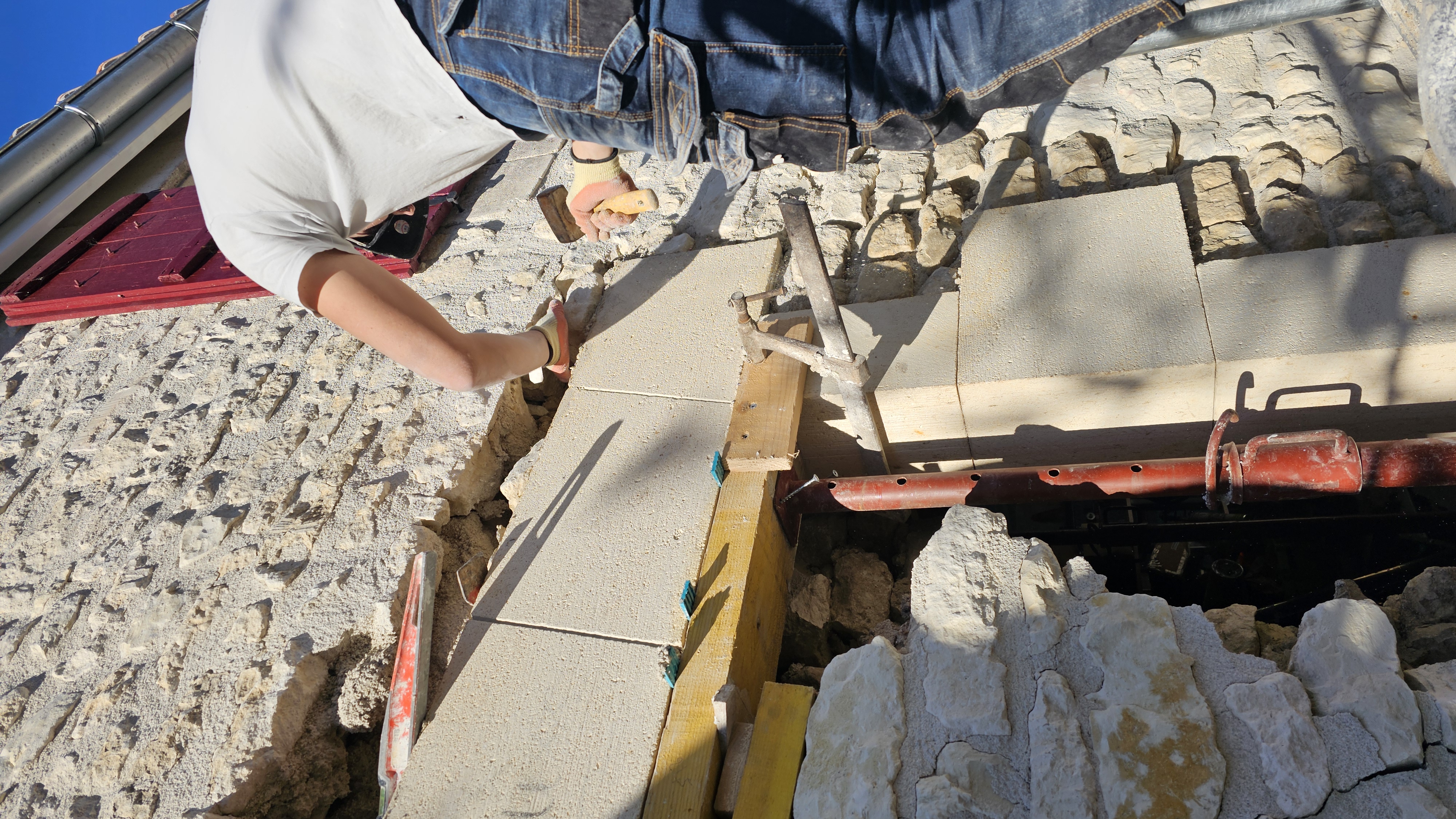 ouverture mur en moellons